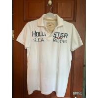ราคา เสื้อโปโลขาว แบรนด์ Hollister ผู้ชายไซส์ M สภาพดีมาก (25385460667)