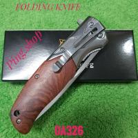 ราคา มีด มีดพับ มีดพก มีดพับสะบัด FOLDING KNIFE รุ่น DA326 ใบเลสด้ามไม้ (22957558308)