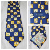 ราคา KENZO HOMME 100% Silk Necktie Made in Italy Color: Navy Yellow Flower (40280640194)