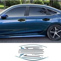 ราคา Precision รถอุปกรณ์เสริม Fit สําหรับ Honda 11th Gen Civic 2022 2023 ซีดานภายนอก Chrome หน้าต่างด้านบนและ Lower ตกแต่ง Sill Molding Strip Trim ฝาครอบสแตนเลส 14 ชิ้น (55361568016)
