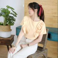 ราคา เสื้อพื้นเมือง ผ้าฝ้าย ผ้าไทย อก 38" เสื้อคอกลมระบายหน้าสวยๆ สีครีม สีเหลือง (5240809721)