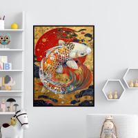 ราคา ภาพวาดปลาคาร์พข้าม Vu Mon เปลี่ยนเป็นมังกร ผ้าใบคุณภาพสูง ของแต่งบ้าน ตามฮวงจุ้ย (41763514866)