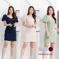 ราคา เดรสสั้นแขนตุ๊กตา ชุดไปงานแต่ง ชุดทำงาน R34 (28823839638)