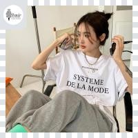 ราคา แขนสั้นผู้หญิง เสื้อยืดหลวม แขนสั้นลำลอง พิมพ์ลายอเมริกันอังกฤษ คอกลมหลวม (28166729011)