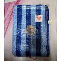 ราคา ผ้าฟาง ฟ้า-ขาว 5*6 เมตร ผ้าใบพลาสติกบลูชีท (6036856073)