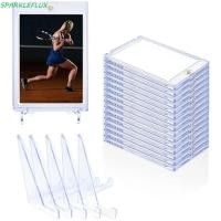 ราคา SPARKLEFX Sports Star Cards Case, Hard Plastic Acrylic Magnetic Card Holder, Card Support Set Clear 35PT UV Protection Card Protectors Sports Trading Card (44911718084)