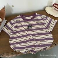 ราคา เสื้อยืดแขนสั้นผ้าฝ้ายแท้สำหรับเด็กผู้ชาย แบบคอกลมสไตล์ฮ่องกง ใส่สบาย (56206799463)