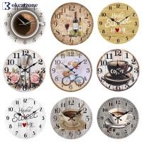 ราคา OKCATZONE Creative ถ้วยกาแฟนาฬิกาแขวนเงียบ Vintage Rustic Farmhouse Decor ห้องครัวห้องนั่งเล่นสํานักงานกาแฟคนรักนาฬิกาแปลกใหม่ G6R7 (42779463577)