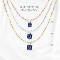 ราคา สร้อยคอไพลินแท้ (Blue Sapphire) เหลี่ยมซิกเนเจอร์ เงินแท้ 925 ชุบทองคำขาว/ทอง /โรสโกลด์ จี้พลอย GEORGE Jewelry (42728184228)