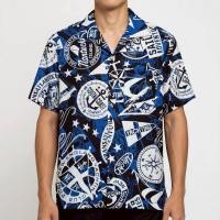 ราคา เสื้อเชิ้ตฮาวาย ลายสมอเรือเข็มทิศ (พื้นสีกรม) ผ้าไหมอิตาลี (40200773339)