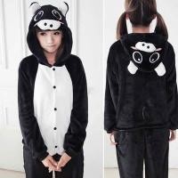ราคา 7C77 (ผู้ใหญ่) ชุดมาสคอต ชุดนอน ชุดแฟนซี หมูดำ Mascot Black Pig Costume (5745311681)