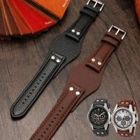 ราคา 20 มม.22 มม.สายหนังแท้สําหรับ Fossil CH2564 CH2565 CH2891 CH3051 FS4813 ME3102 AM4535 AM4486 AM4532 ผู้ชาย Handmade Rivet นาฬิกาสร้อยข้อมือ (23111772048)