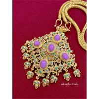 ราคา จี้ลิลลี่ล้อมสตาร์เพชรซีก สลับสีแบบนพเก้า เครื่องประดับใส่ออกงาน ตัวเรือนชุบทองแท้23K (เฉพาะจี้) (43530977287)