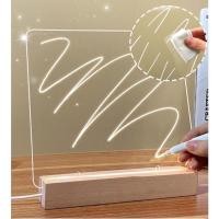 ราคา กระดานโน้ตโปร่งใสเรืองแสงพร้อม LED BASE WOODEN / LED บอร์ดบันทึกโปร่งใส (50911638978)