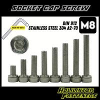 ราคา M8 ซ็อกเก็ตสกรู Allen Bolt DIN912 สแตนเลส 304 A2-70 Halilintar Fasteners (43365737995)