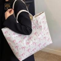 ราคา PEDNF PVC Tote Bag, Cherry Leopard Print Transparent Jelly Bag, Portable Waterproof Large Capacity Shoulder Bag Bow Handbags Fitness Bag (45361907816)