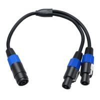 ราคา Camp Speakon Splitter Cable 1 Female to 2 Male Speaker Break Out Cable 22 AWG Speakon Extension Cable for DJ PA Stage (54809500228)