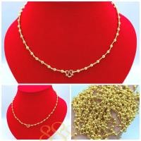 ราคา สร้อยทองชุบ [ 121 ] สร้อยคอทองชุบ สร้อยคอลายเม็ดตุ้มทอง หนัก 2 สล. ยาว 18 นิ้ว (14188536802)