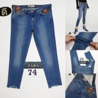 ราคา 74.เอววัดจริง 29 Eu38 กางเกงยีนส์ ZARA Z1975 งานปัก ( 6164 182 ) (2702803792)