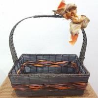 ราคา กระเช้าตะกร้าไม้สานมือสอง (7332397295)
