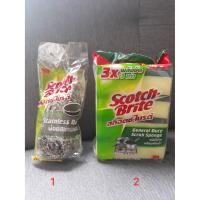 ราคา 3M Scotch-Brite สก๊อตช์-ไบรต์ ฟองน้ำแผ่นใยขัด - ฝอยสเตนเลส (5836654205)
