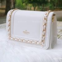 ราคา [มีของพร้อมส่ง] กระเป๋าแฟชั่นสะพายข้าง Pawanno สีขาว ภาพสินค้าร้านถ่ายเอง (17686985222)