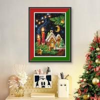 ราคา Ks Christmas Eve 11CT เย็บปักถักร้อยเต็มรูปแบบที่เรียบง่ายทันสมัยปักครอสติสงานศิลปะตกแต่งผนัง 39x47 ซม. (29481718198)