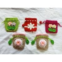 ราคา กระเป๋าใส่เหรียญไหมพรม กระเป๋าหูรูด กระเป๋าถักไหมพรม (26290129024)