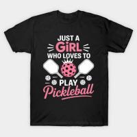 ราคา เสื้อยืด Vintage Just a Girl Who Loves to Play Pickleball Funny Pickleball T-Shirt แท้ Cotton 100% (24296578141)