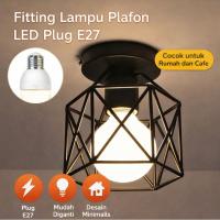 ราคา Nordic Retro Minimalist โคมไฟเพดาน LED FITTING E27 - Vintage อุตสาหกรรม Minimalist E27 โคมไฟเพดาน - E27 โคมไฟติดตั้งโมเดิร์นผู้ถือหลอดไฟเพดาน - Minimalist Nordic E27 โคมไฟเพดานตกแต่งบ้าน (41080595977)