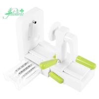 ราคา [ ]4 ใบมีดผัก Spiralizer พับผักพาสต้าและสปาเก็ตตี้มันฝรั่งผักเครื่องตัดเกลียว (52611574852)