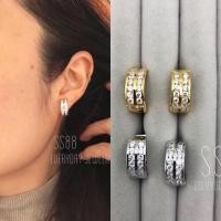 ราคา SS88Jewelry ต่างหูเพชรแบบห่วง ฝังแบบสอด เพชร 2 แถว รูปภาพถ่ายจากสินค้าจริง (2296583183)