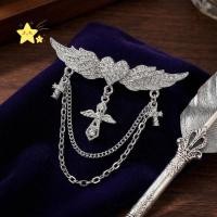 ราคา [JBTH] Crown Lapel Pin Angel Wings Vintage เข็มกลัด sel Chain Cross Badge สําหรับสูทผู้ชายผู้หญิงปาร์ตี้ [JB] (44710406514)