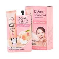 ราคา ( ยกกล่อง 6 ซอง ) ดีดีครีม ไวท์พีชเกาหลี นามิ Nami Make Up Pro White Peach DD Cream (26135810699)