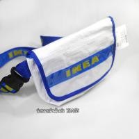 ราคา IKEA กระเป๋าคาดอก - สีขาว น้ำเงิน - ขนาดไซส์กลาง กำลังดี ทรงสวย เคลือบพลาสติกใสกันน้ำ (28923282728)