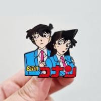 ราคา Pin / Brooch / Badge พิน เข็มกลัดโลหะแบบหมุด ลาย Shinichi Ran ชินอิจิและรัน จาก โคนัน (29017677632)