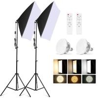 ราคา Photography LED 85W/300W สตูดิโอถ่ายภาพ ไฟต่อเนื่อง ไฟสตูดิโอ 50x70 Softbox Continuous Lighting Kits for Photo Studio (21976126029)