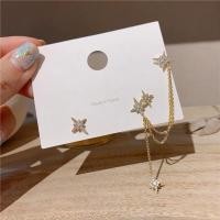 ราคา Simple Fashion Chain Star Tassel Pendant Earrings for Women Dangle Ear Cuff Wrap Stud Earring Party Valentines Day Gift (25709100943)