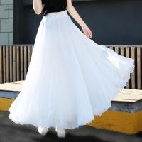 ราคา งานใหม่กระโปรงชีฟองย้วย สวยมาก ผ้านุ่มใส่สบาย (มีซับในถึงข้อเท้า) (24829662133)
