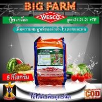 ราคา บรรจุ 5 กิโลกรัม WESCO ปุ๋ย 21-21-21 +TE(ธาตุรองเสริม) ปุ๋ยเกล็ด เวสโก้ เพิ่มความสมบูรณ์ของลำต้น ใบ ดอกและผล (17218252011)