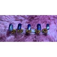 ราคา เล็บปลอม เล็บสีน้ำเงิน เล็บสีลูกแก้ว (22734945695)