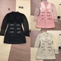 ราคา [NITTAYA] D2377 ชุดเดรสกระโปรงแขนยาวผ้าชีทรูแต่งโบว์เพชร (25005635958)