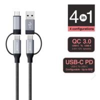 ราคา Capdase Metallic 4-in-1 QC & USB-C PD Sync & Fast Charge Cable (2272109121)