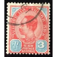 ราคา 2442 แสตมป์รัชกาลที่ 5 ชุดพระพักตร์ข้าง ดวง 3 อัฐ สีแดง ใช้แล้ว (24858418771)
