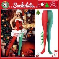 ราคา ถุงน่องคริสต์มาส สีทูโทน สีแดง สีเขียว ถุงน่องแบบเต็มตัว แฟชั่นคริสต์มาส ข้างละสี (23261584622)
