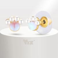 ราคา Vnox ต่างหูสตั๊ด รูปกรงเล็บสุนัข แมวน่ารัก ประดับมุก หินมูนไลท์ 18K ขนาดเล็ก กันแพ้ สําหรับผู้หญิง (23964359280)