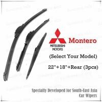 ราคา (ด้านหน้า+ด้านหลัง 3 ชิ้น) ชุดใบปัดน้ําฝน Mitsubishi Montero สําหรับ Gen 1/2/3/4 Mitsu Monty Gls Glx Gt V Sport Car Window Wipers Bundle (ประเภทกล้วย + หลัง) โดย Wixr (44414428858)