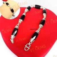 ราคา ️ สร้อยข้อมือนิลแท้ สร้อยข้อมือเงินแท้ พลอยนิลแท้ 6 มม. YTG-11571 (43680223464)