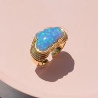 ราคา GLAM Happy Cloud Ring เเหวนทอง 9k รูปเมฆ ประดับพลอยโอปอลสีฟ้า (29501053755)