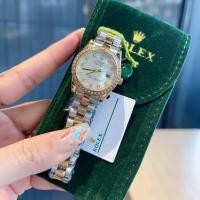 ราคา [RX] Luxury Diamond Ladies Watch Quartz Stainless Steel 28mm Fashion Waterproof Ladies Watch 81641 (55708281992)